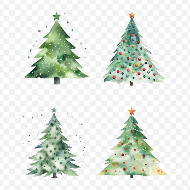 Christmas tree transparency vector graphic element