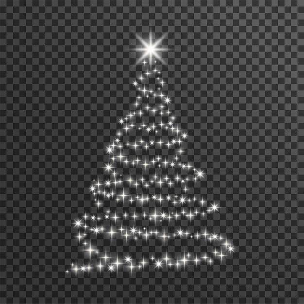 Christmas tree on transparent background