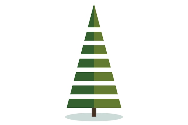 Christmas tree vector icon Modern style fir symbol in color for holiday decoration gift card design