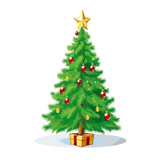 Vector christmas tree vector on a white background