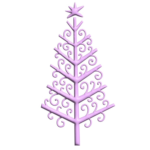 Christmas tree volumetric 3D decorative Christmas holiday