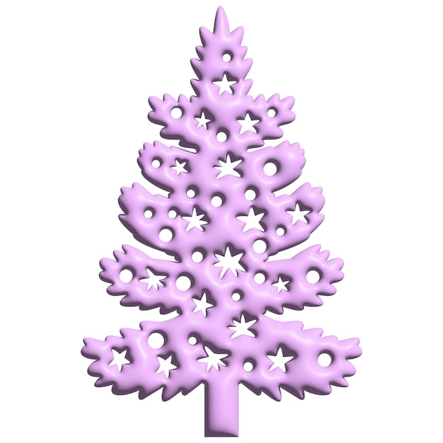 Christmas tree volumetric 3D decorative Christmas holiday