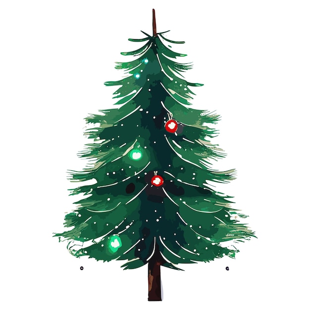 Christmas Tree Watercolor Vector Bundle