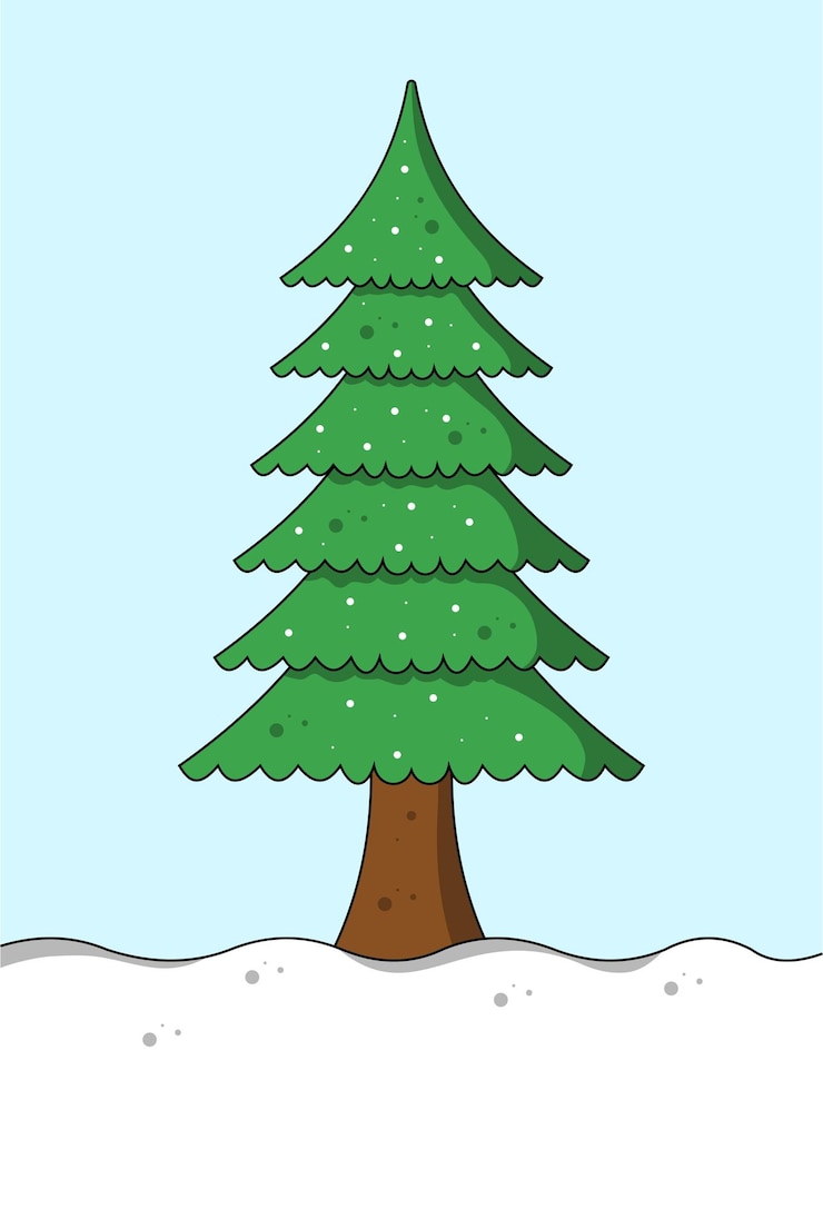 वेक्टर christmas tree and winter