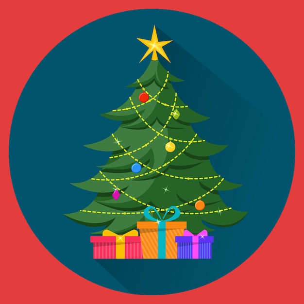 Christmas Tree with decorations and presents