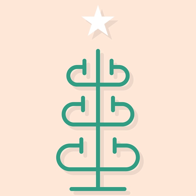 Premium Vector Christmas tree with decorations star flat icon for