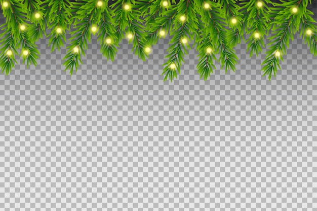 Vector christmas tree with a garland