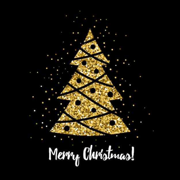 Vector christmas tree with glitter effect.