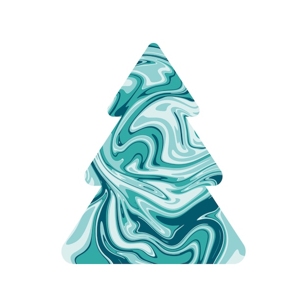 Vector christmas tree with marble texture