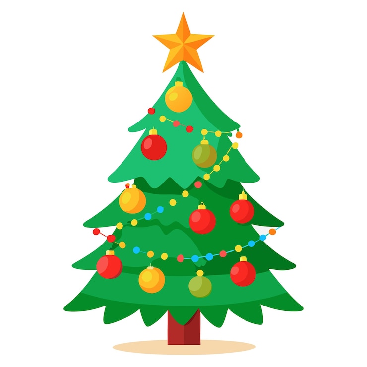 Vector a christmas tree with a star on it