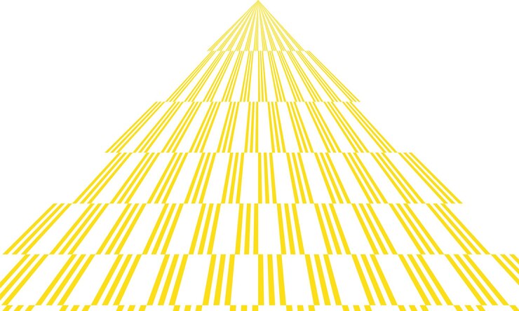 Vector a christmas tree with yellow lines on a white background