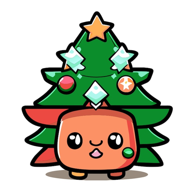 Vector christmas treefat vector illustration cartoon