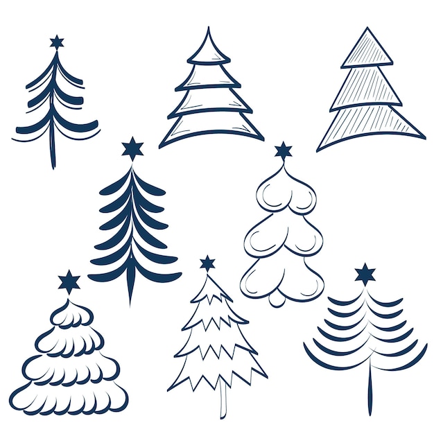 Vector christmas trees collection