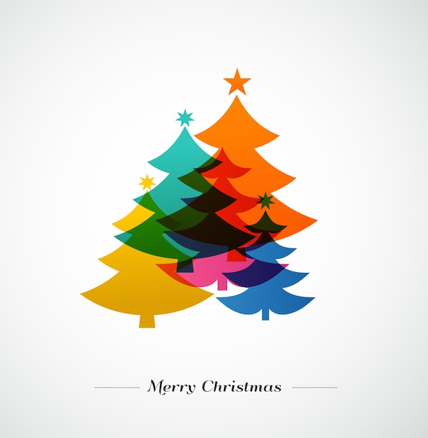 Christmas trees - colorful and modern greeting card