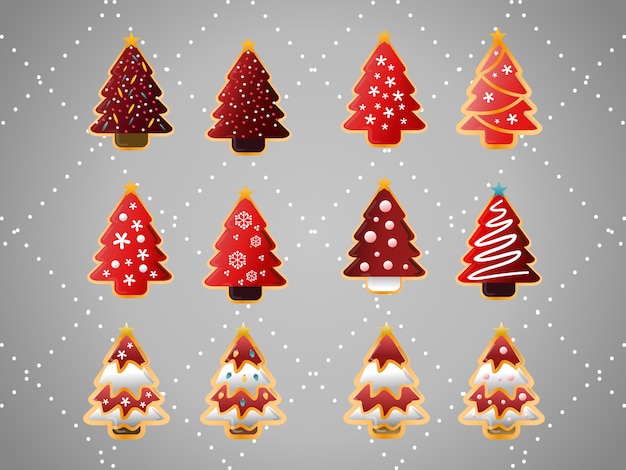 Christmas trees cookies collection