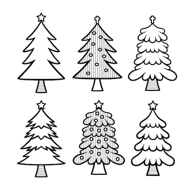 Christmas trees hand drawing good for christmas event illustration