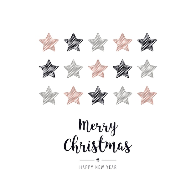 christmas trees scribble drawing greeting isolated background
