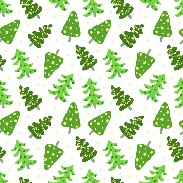 Christmas trees seamless pattern design