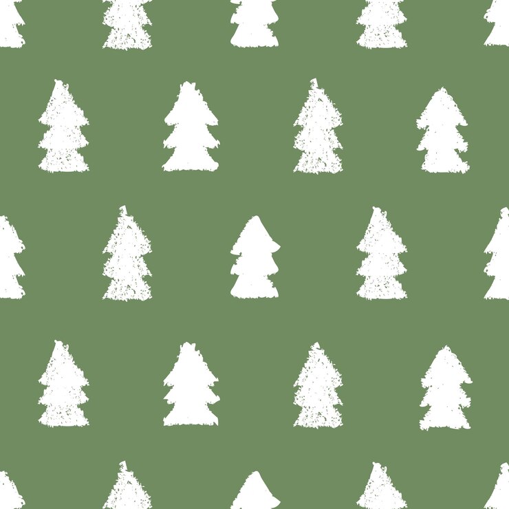 Vector christmas trees seamless pattern. hand painted pastel crayon. grunge background. design element for xmas wallpapers, invitations, scrapbooking, fabric print etc. vector illustration.
