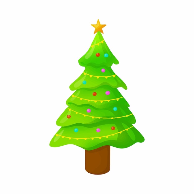 Christmas trees vector illustration icon colorful