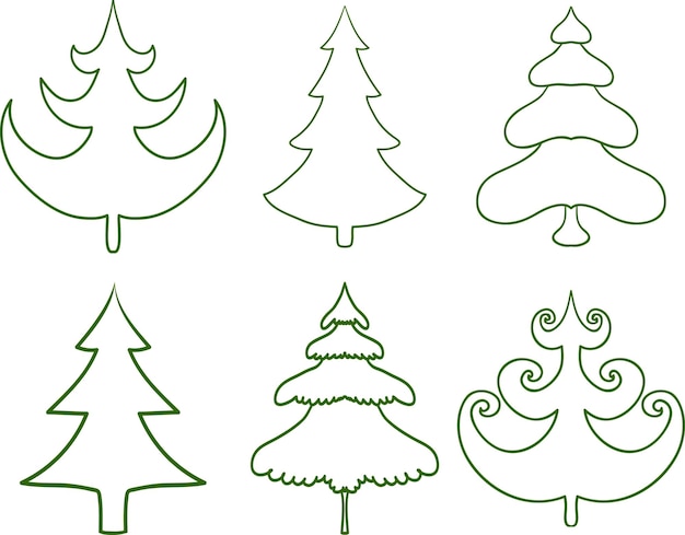 Christmas trees Vector set