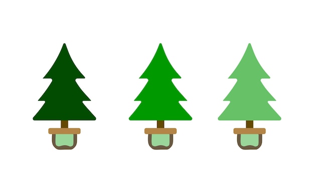 Vector christmas trees on a white background