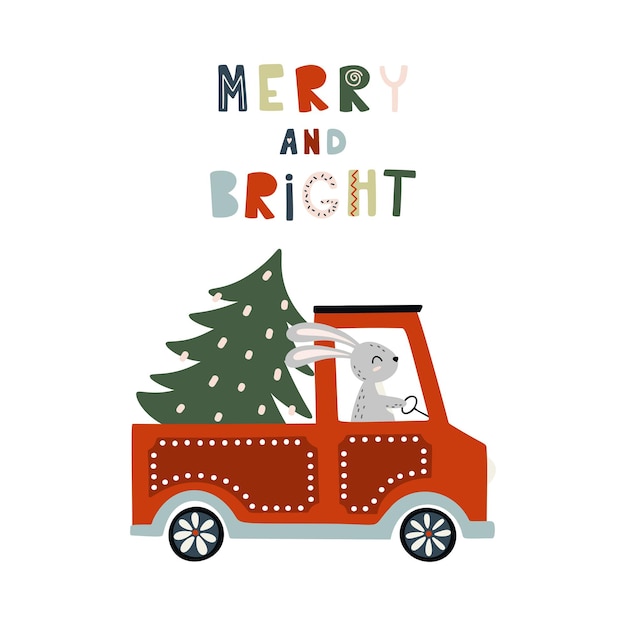 Christmas truck card