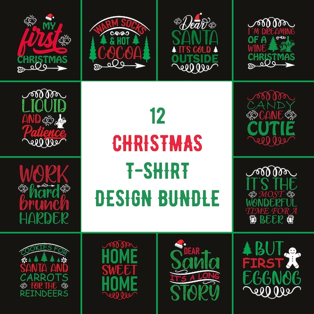 Vettore t-shirt di natale design bundle christmas t-shirt bundle christmas bundle t-shirt bundle t-shirt