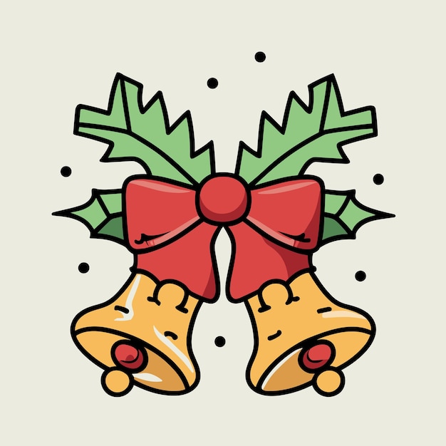 christmas two bells vector illustration