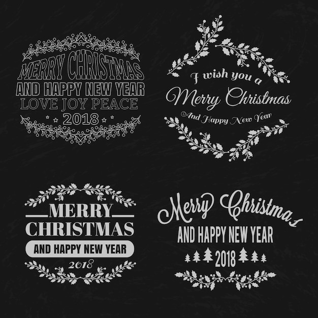 Vector christmas typographic elements