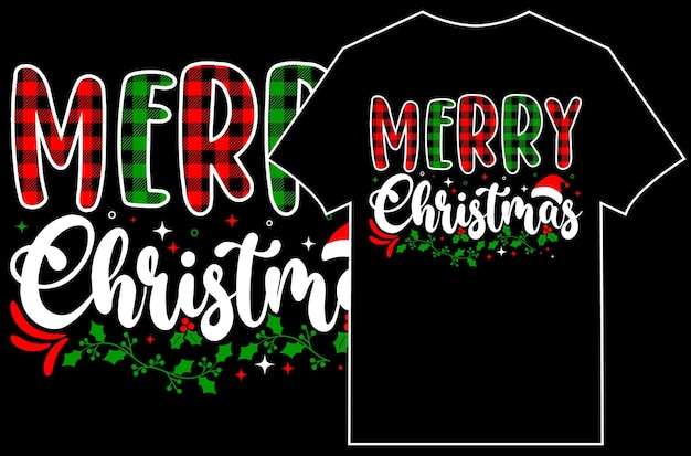 Christmas Typographic T-shirt Design Vector. Merry Christmas