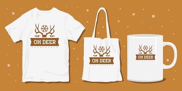 Christmas typography design for t shirt and merchandise