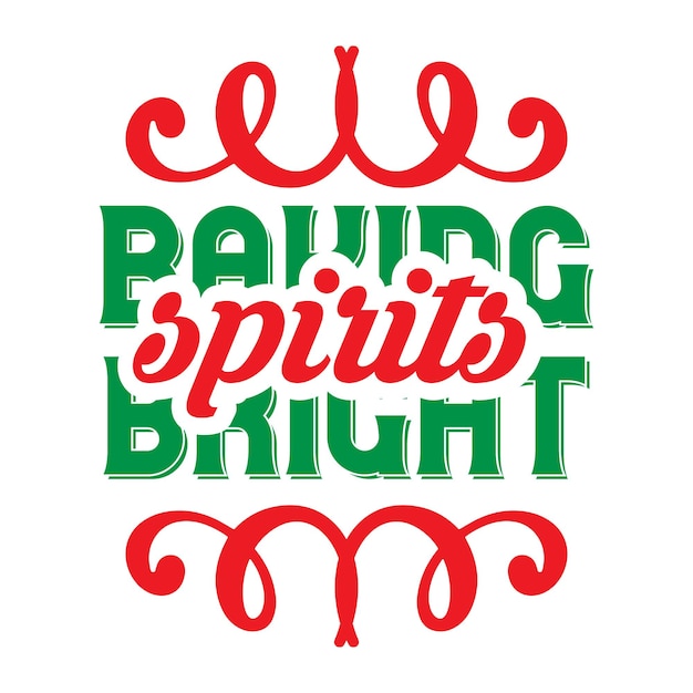 Файл дизайна футболки с рождественской типографикой