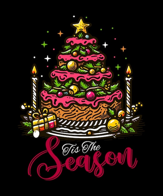 Christmas typography t shirt design