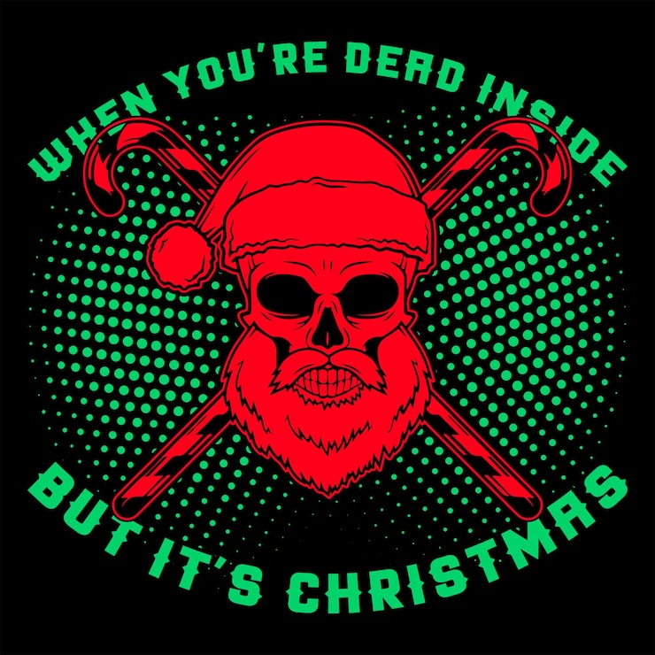 वेक्टर christmas typography tshirt design when you're dead inside but it's christmas