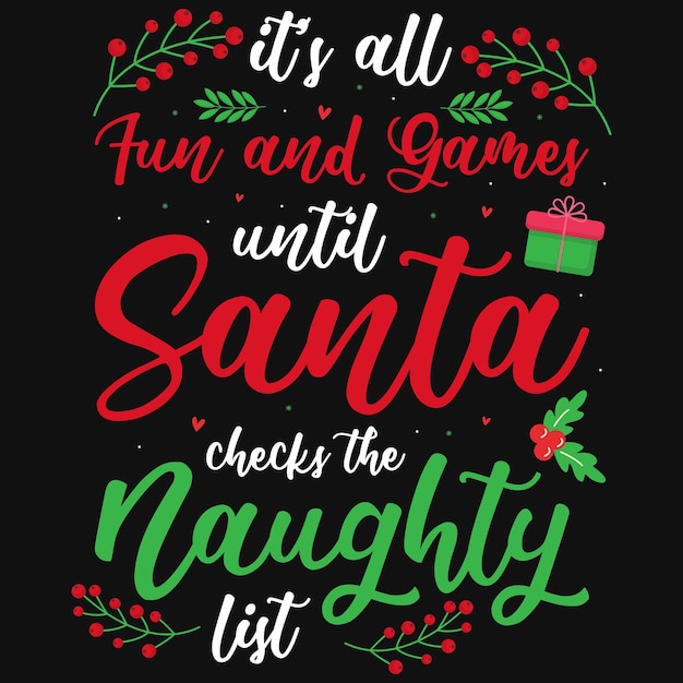 Christmas typography tshirt design