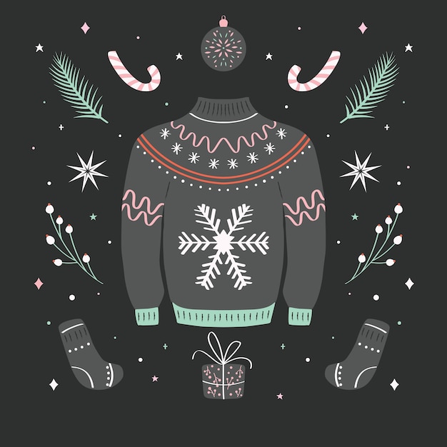 Christmas ugly sweater illustration