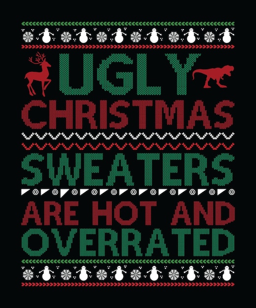 Christmas Ugly Sweater Tshirt Design