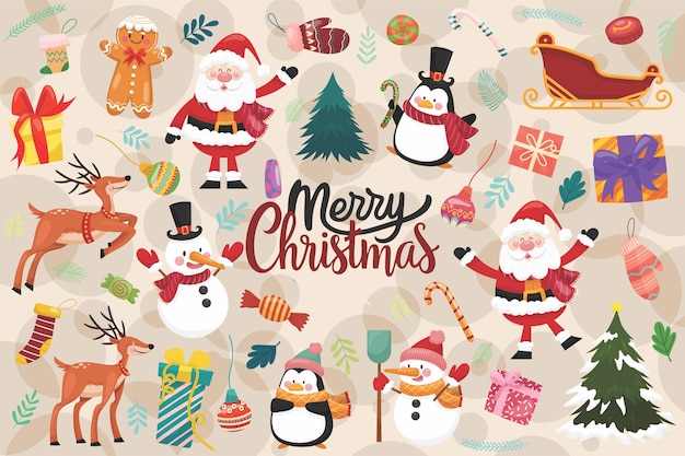 クリスマスのベクトルアイコン 新年の装飾 キリスト教徒のイラスト