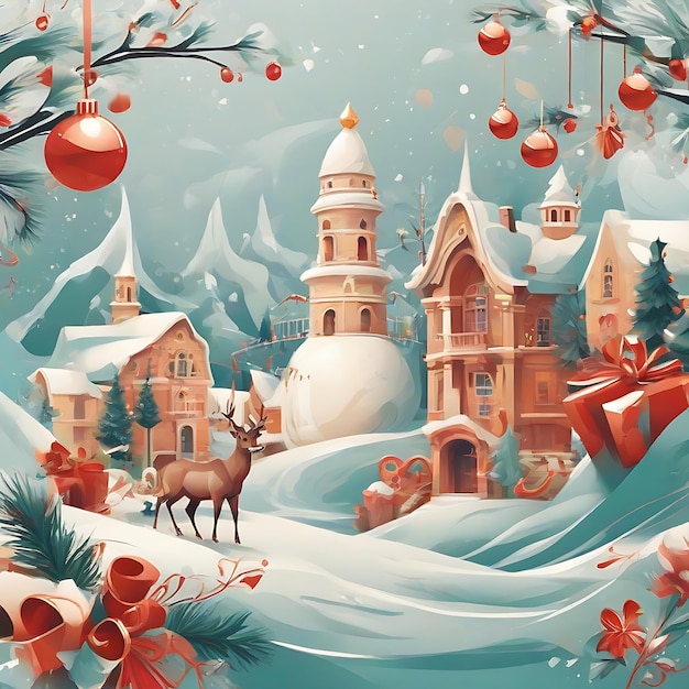 Christmas vector illustration with a focus on elegance and simplicity