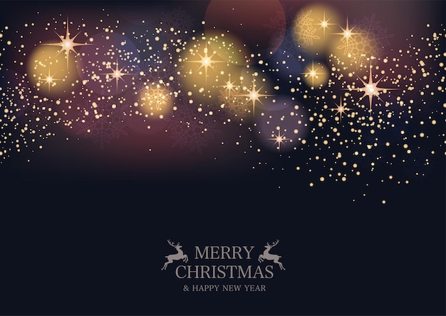 Christmas Vector Seamless Abstract Background With Halos Stars And Lights Horizontally Repeatable