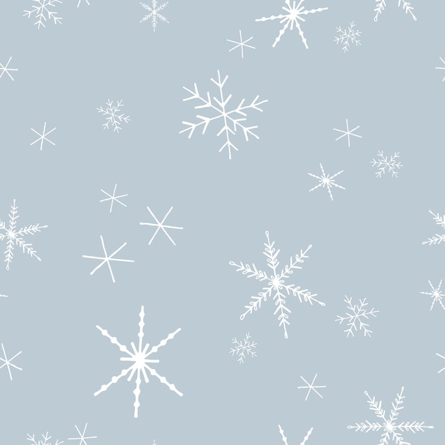 Christmas vector seamless pattern Snowflakes background New Year colorful texture for wrapping