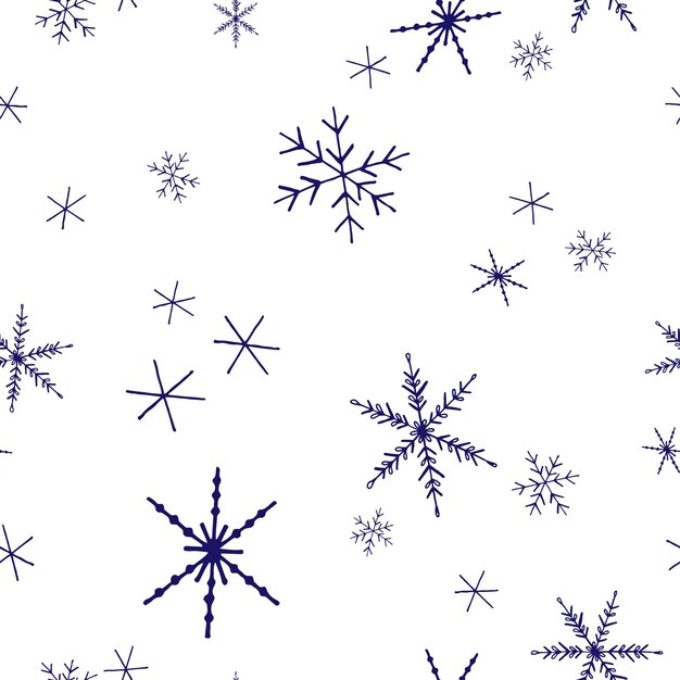 Christmas vector seamless pattern Snowflakes background New Year colorful texture