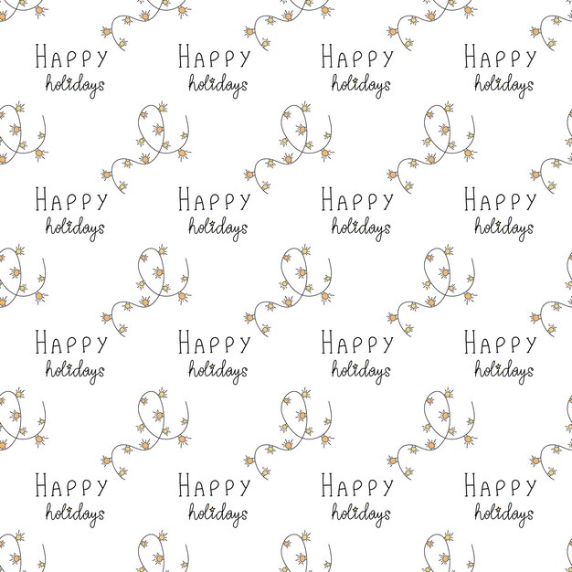 Christmas vector seamless pattern with garlands.