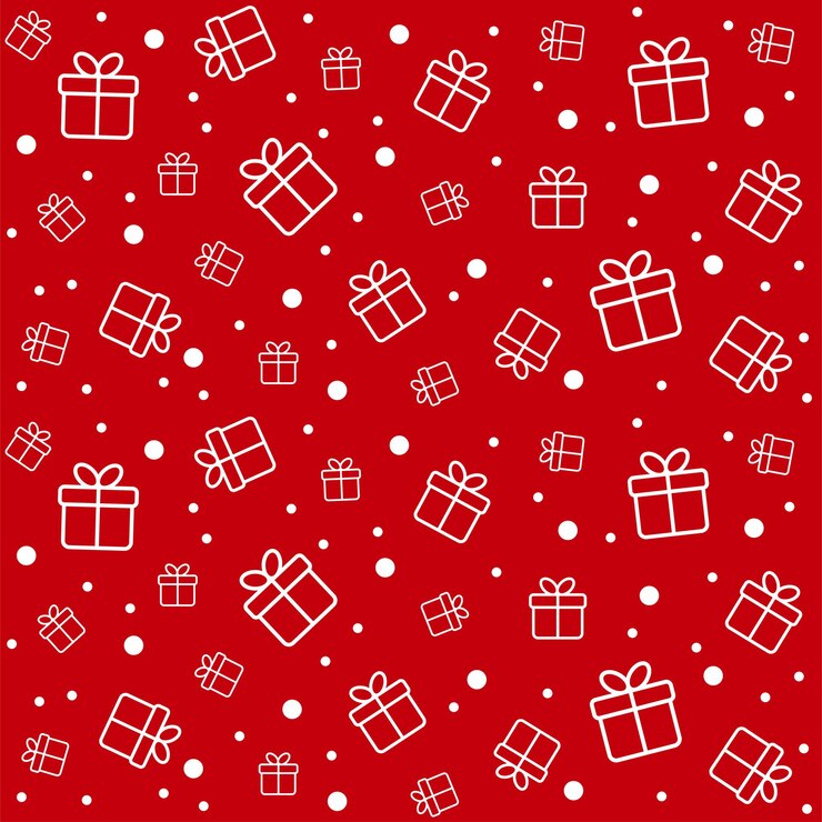 Vector christmas vector seamless pattern with gift boxes. minimal red background for christmas decorations, wrapping paper