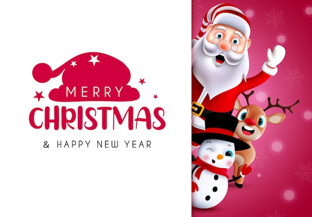 Christmas vector template design merry christmas typography text in white space