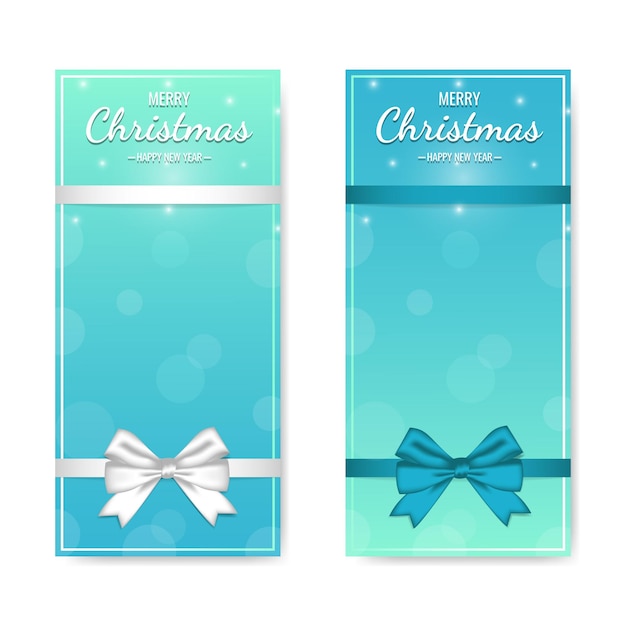 Christmas vertical banners with bows