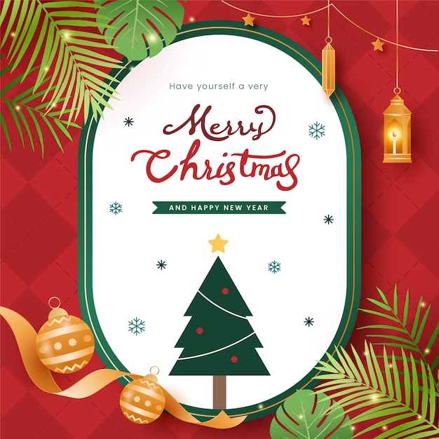christmas vintage and retro background for greeting card with gold ornaments
