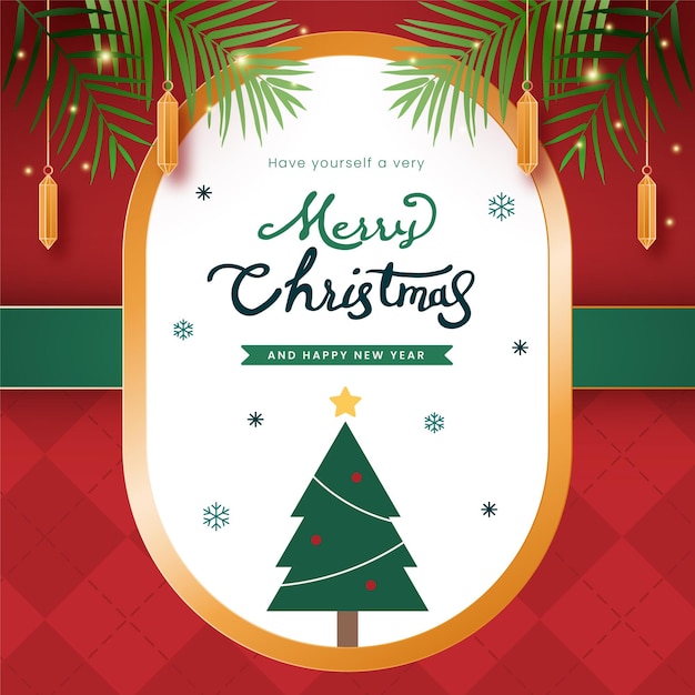 christmas vintage and retro background for greeting card with gold ornaments