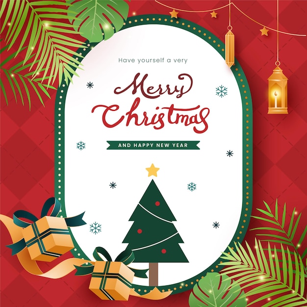 christmas vintage and retro background for greeting card with gold ornaments